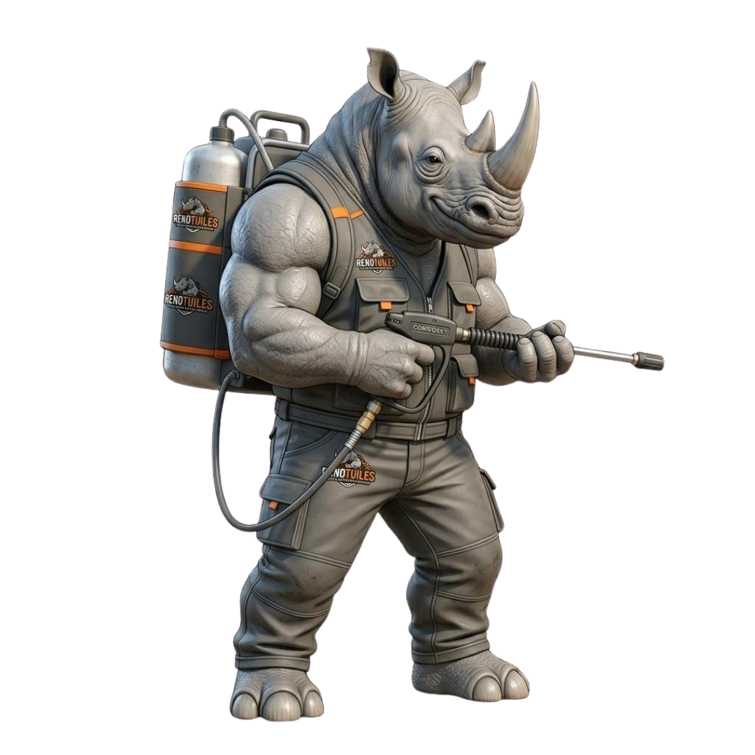 Mascotte RenoTuiles – Rhinocéros Pro